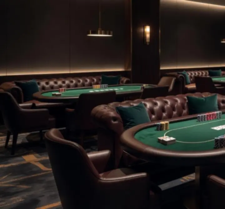 Moderní interiér pokerového lounge s komfortním posezením